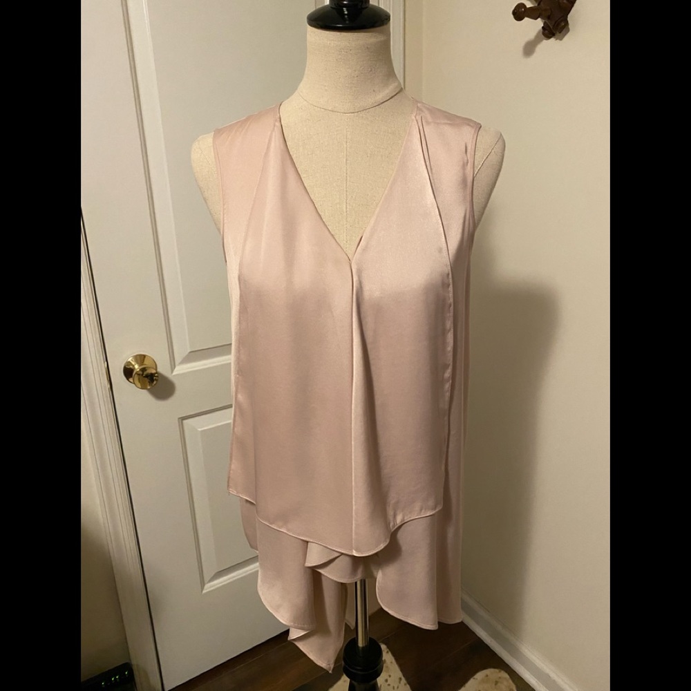 BCBG Max Azria silk tunic, size S pale pink